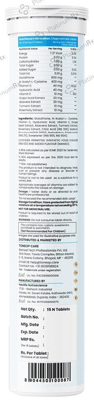 ToneOp Care Skin 360 Effervescent Tablet Mango