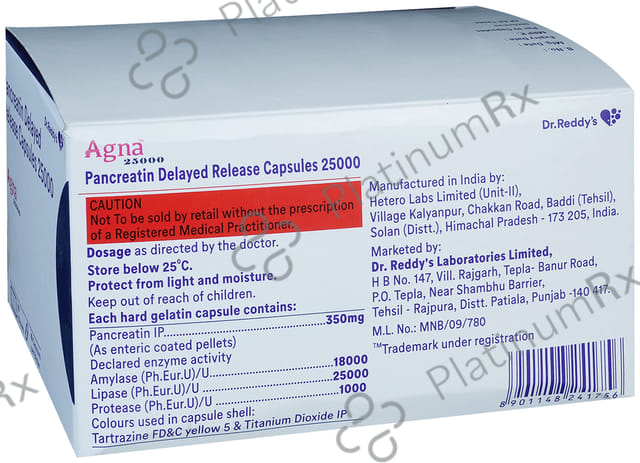 Agna 25000 350mg Capsule DR 10s