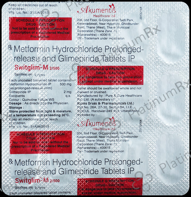 Switglim M 2/500mg Tablet PR 15s