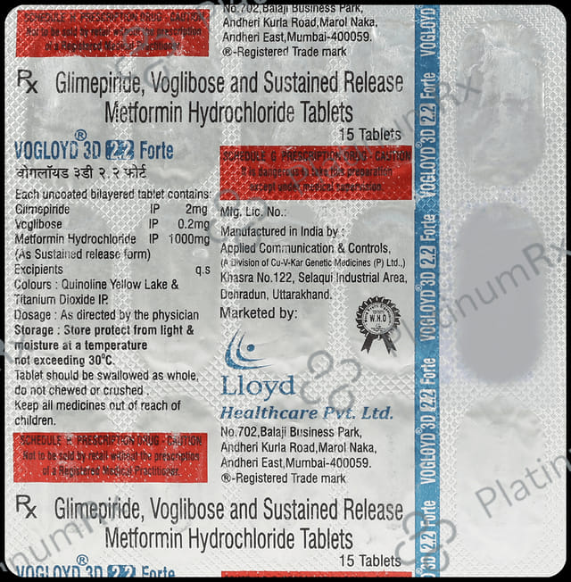 Vogloyd 3D 2.2 Forte 2/1000/0.2mg Tablet SR 15s
