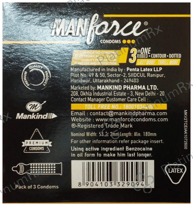 Manforce Overtime Flavour Pineapple Condom 3s