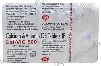 Cal Vic 500mg/250IU Tablet 10s