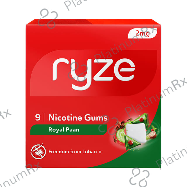 Ryze Nicotine Gums 2mg (9 Each) Royal Paan