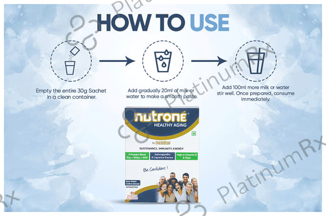 Nutrone Healthy Aging 3 Protein Blend Powder Kesar Badam with Shaker Free