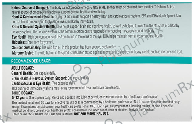 Swisse Ultiboost Odourless High Strength Wild Fish Oil 1500mg Omega 3 Capsule 40s