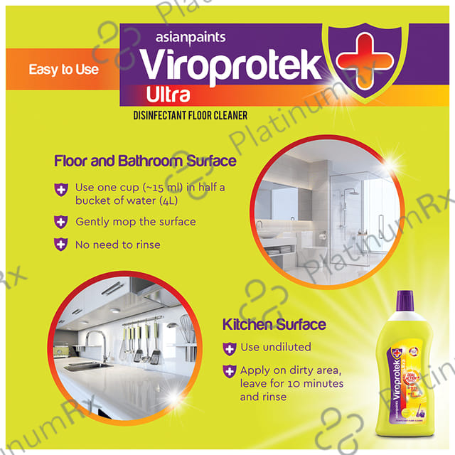 Asianpaints Viroprotek Ultra Disinfectant Floor Cleaner Citrus 5 Ltr