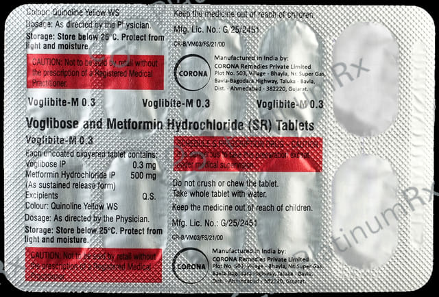 Voglibite M 500/0.3mg Tablet SR 10s