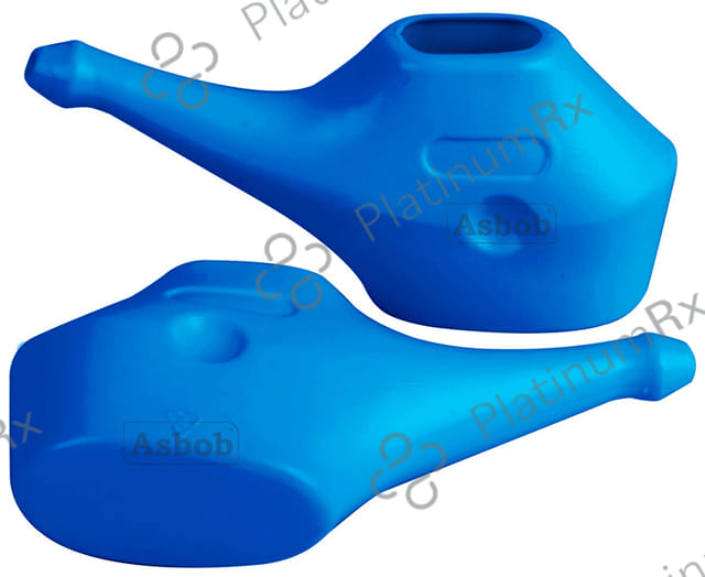 Asbob Healthcare Unbreakable Plastic Neti Pot, Nasal Wash Blue
