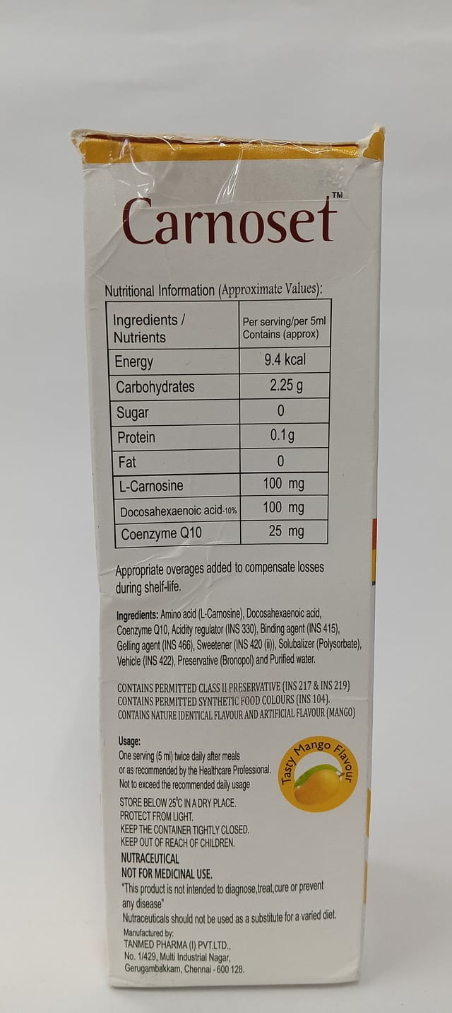 Carnoset 25mg Sugar Free Suspension 200ml
