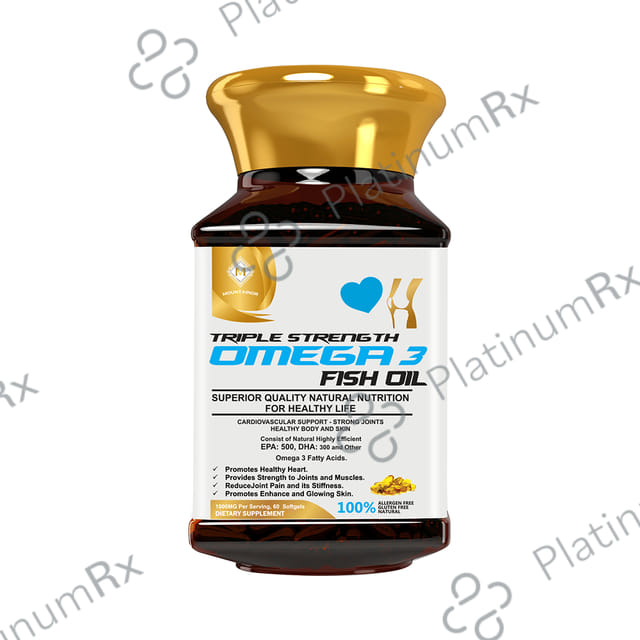 Mountainor Omega 3 Fish Oil 1000mg Triple Strength Softgel for Heart, Bones & Joints