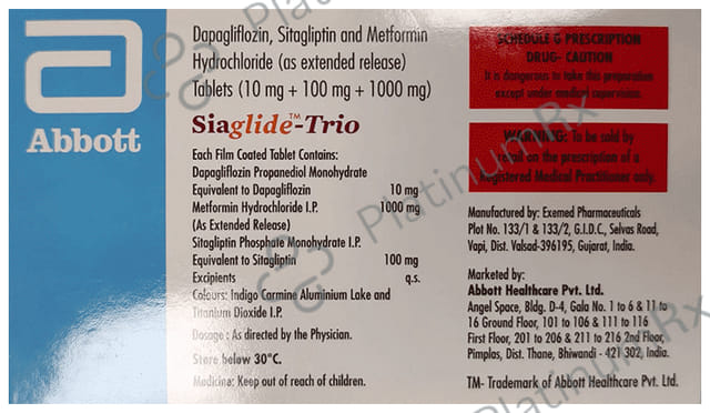 Siaglide Trio 10/1000/100mg Tablet ER 10s