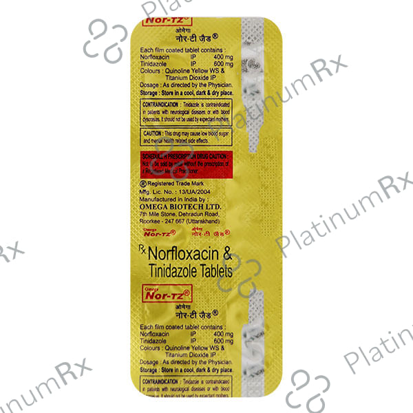 Nor TZ 400/600mg Tablet 6s