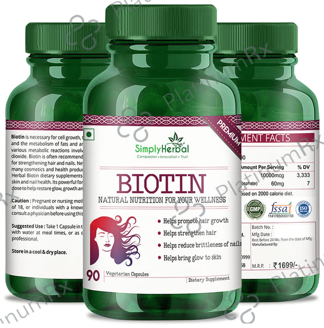 Simply Herbal Biotin Vegetarian Capsules