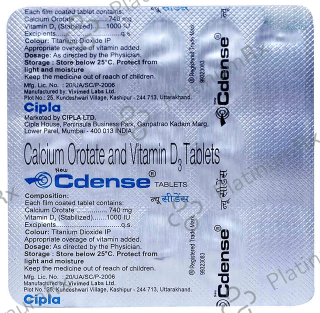 New Cdense 740mg/1000IU Tablet 15s