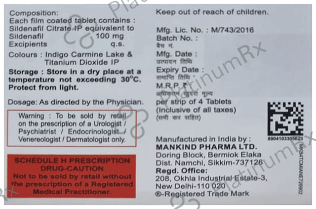 Manforce 100mg Tablet 4s