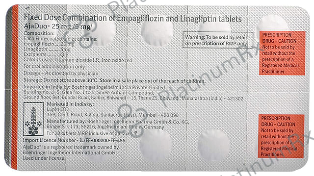 Ajaduo 25/5mg Tablet 10s