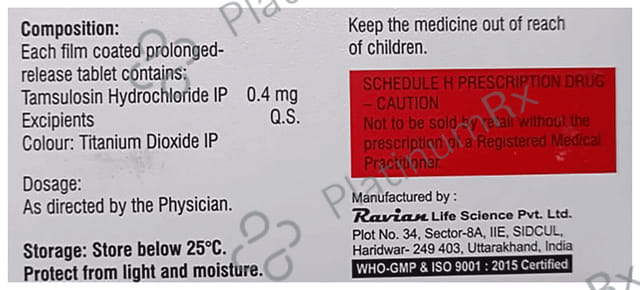 Tamdosin PR 0.4mg Tablet 15s
