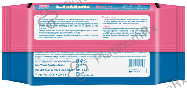 Little's Soft Cleansing Baby Wipes 80 wipes