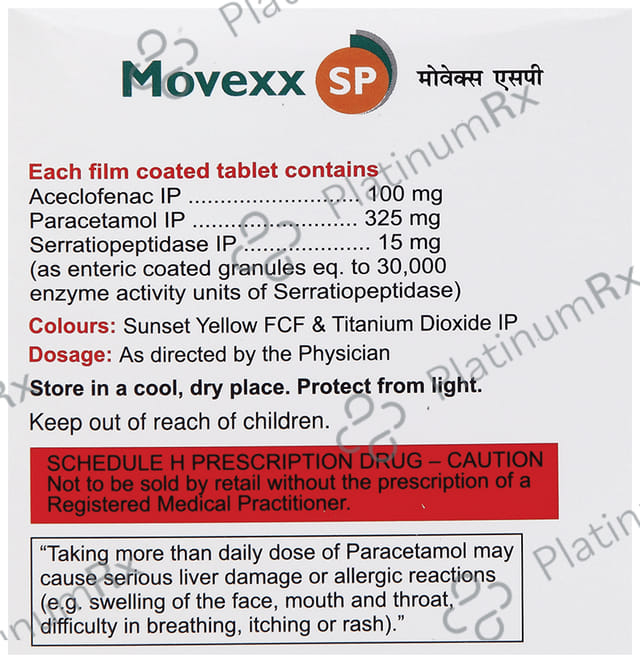Movexx SP 100/325/15mg Tablet 10s