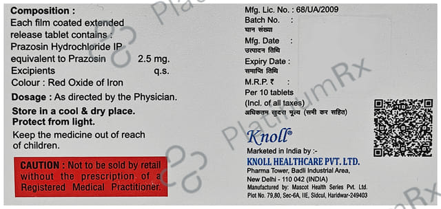 Prazonol 2.5mg Tablet XL