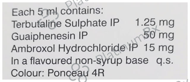 Bricarex A 15/50/1.25mg Syrup No Added Sugar 100ml