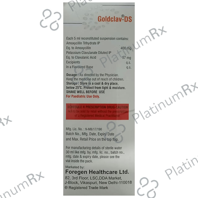 Goldclav DS 400/57mg Oral Suspension 30ml