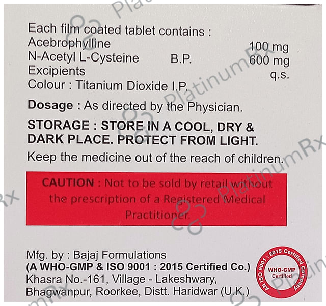 Abrophyll AC 100/600mg Tablet 10s