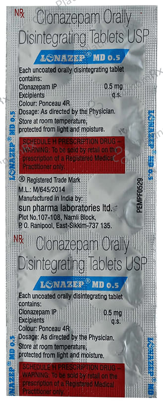 Lonazep 0.5mg Tablet MD 10s
