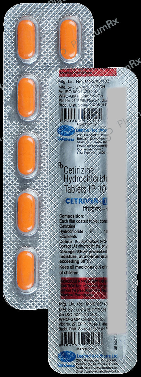 Cetriver 10mg Tablet 10s