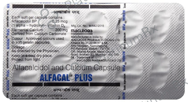 Alfacal Plus 0.25mcg/200mg Capsule 10s
