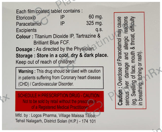 Aroxib P 60mg/325mg Tablet