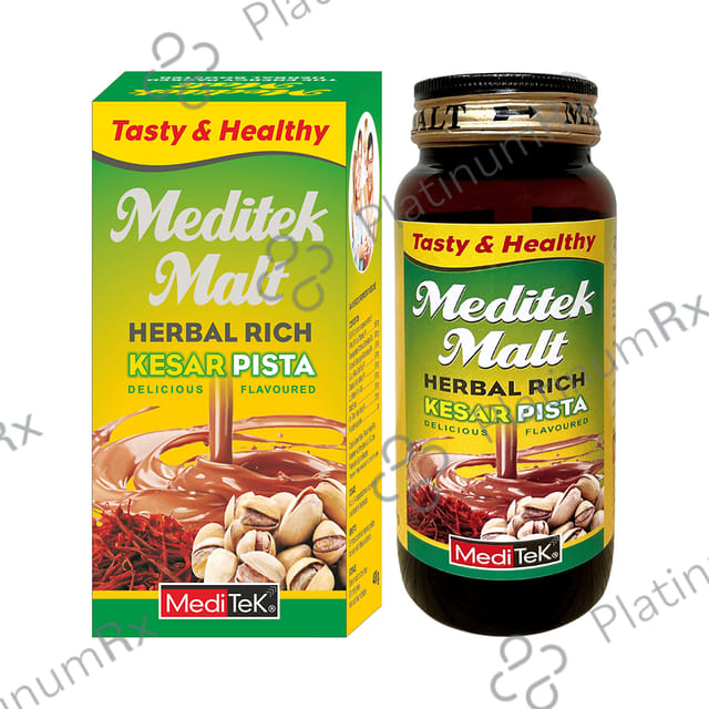 Meditek Malt Protein Powder (400gm Each) Kesar Pista 1 Bottle
