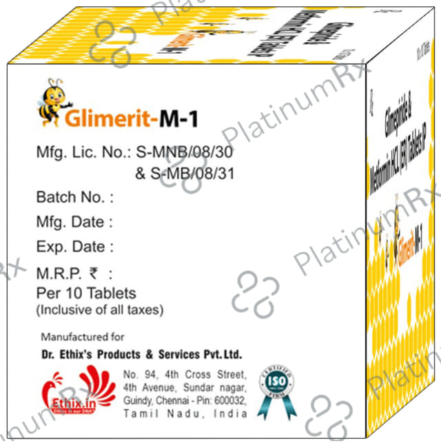 Glimerit M 1mg/500mg Tablet