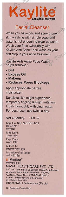 Kaylite Anti Acne Face Wash Facial Cleanser