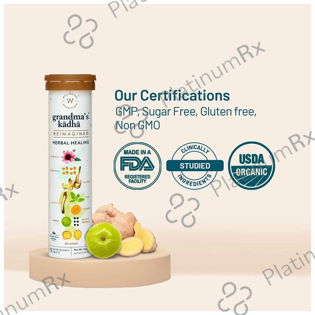 Wellbeing Nutrition Grandma's Kadha - Herbal Healing Water Soluble Tablet (15 Each) 1 Bottle