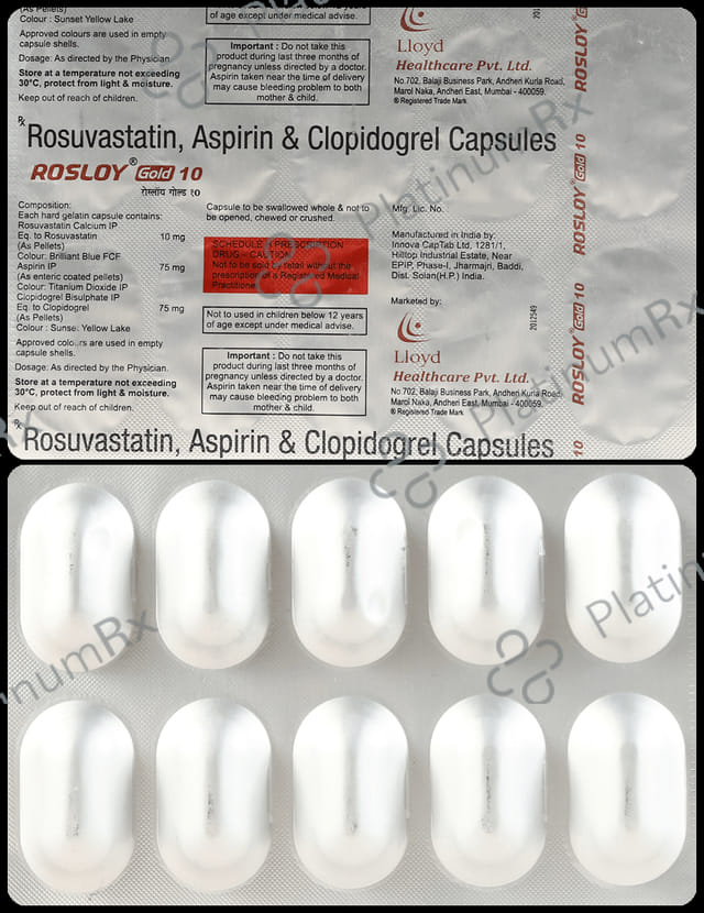 Rosloy Gold 10/75/75mg Capsule 10s