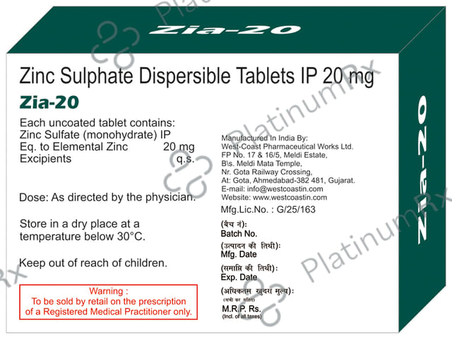 Zia 20 Tablet DT
