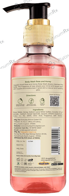 Vagad's Khadi Rose & Honey Herbal Body Wash