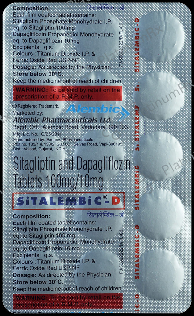 Sitalembic D 10/100mg Tablet 15s