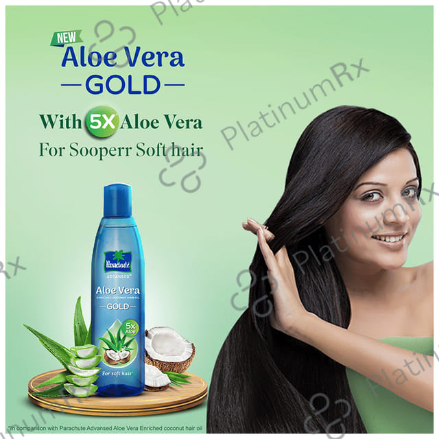 Parachute Advansed 5x Aloe Vera Enriched Coconut Hair Oil Gold - For Soft Hair 400 ml