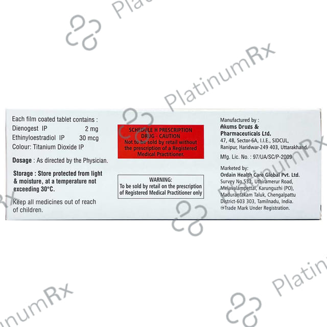 Dienille 30mcg/2mg Tablet 21s
