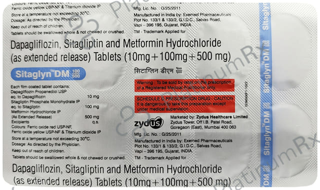 Sitaglyn DM 10mg/500mg/100mg Tablet