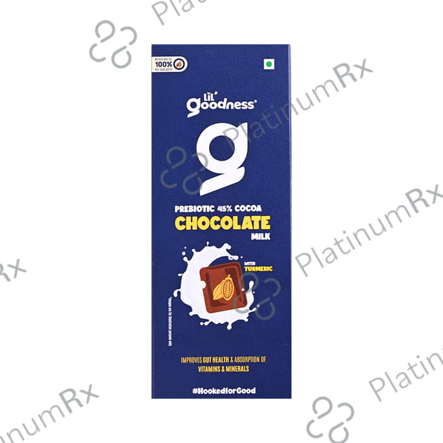 Lil Goodness Prebiotic Chocolate Milk 45% Cocoa with Turmeric Bar 35gm