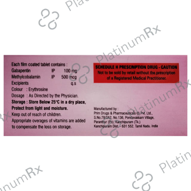 Megafit G 100mg/500mcg Tablet 10s