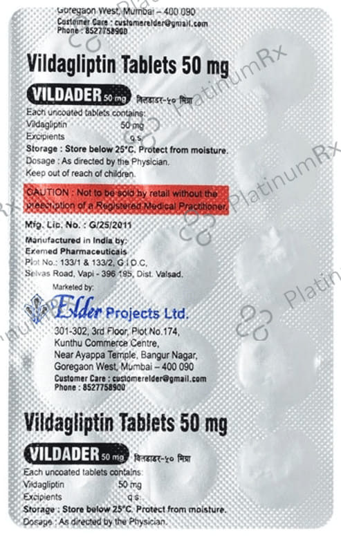 Vildader 50mg Tablet 15 tablets