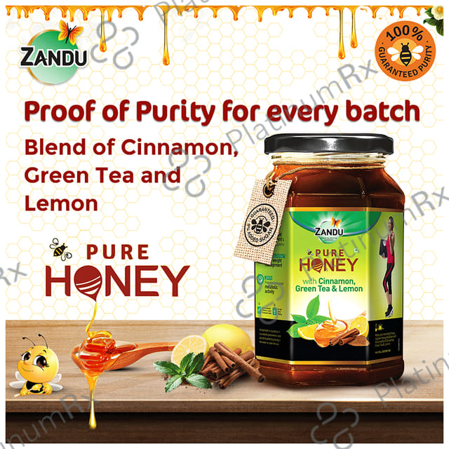 Zandu Pure Honey with Cinnamon, Green Tea & Lemon 500gm