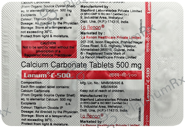 Lanum C 500mg Tablet 10s
