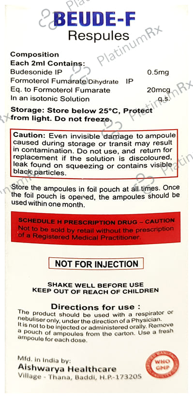 Beude F 500/20mcg Respule 5X2ml