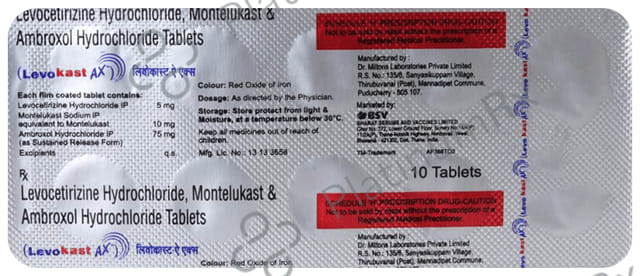 Levokast AX 75/5/10mg Tablet 10s