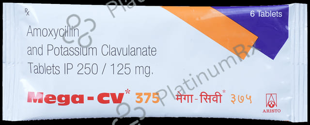 Mega CV 375 250/125mg Tablet 6s